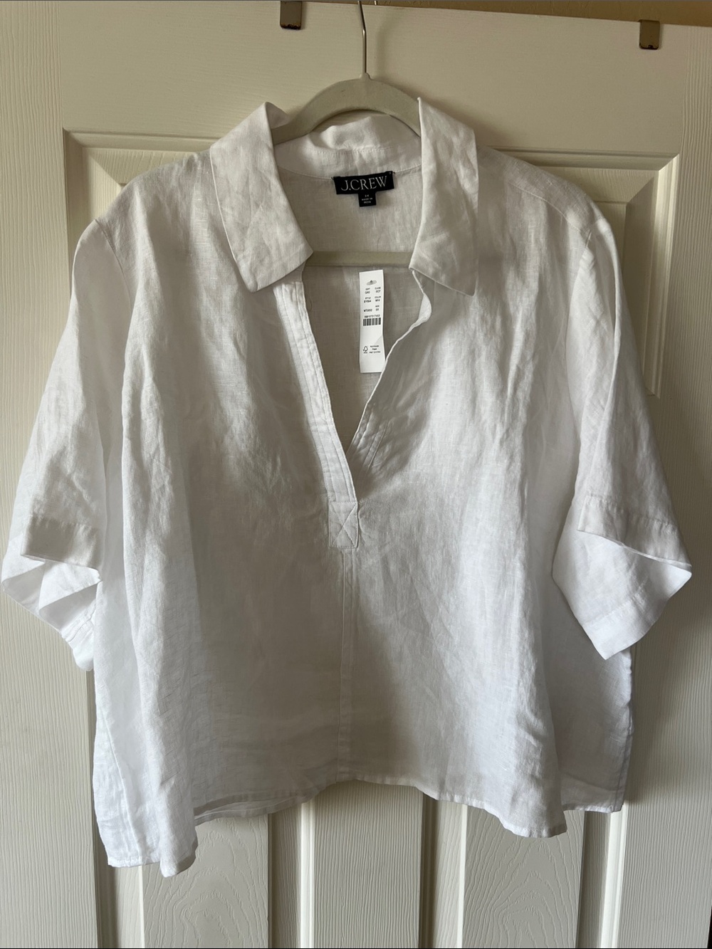 J Crew Linen Popover Top - Picture 3 of 5